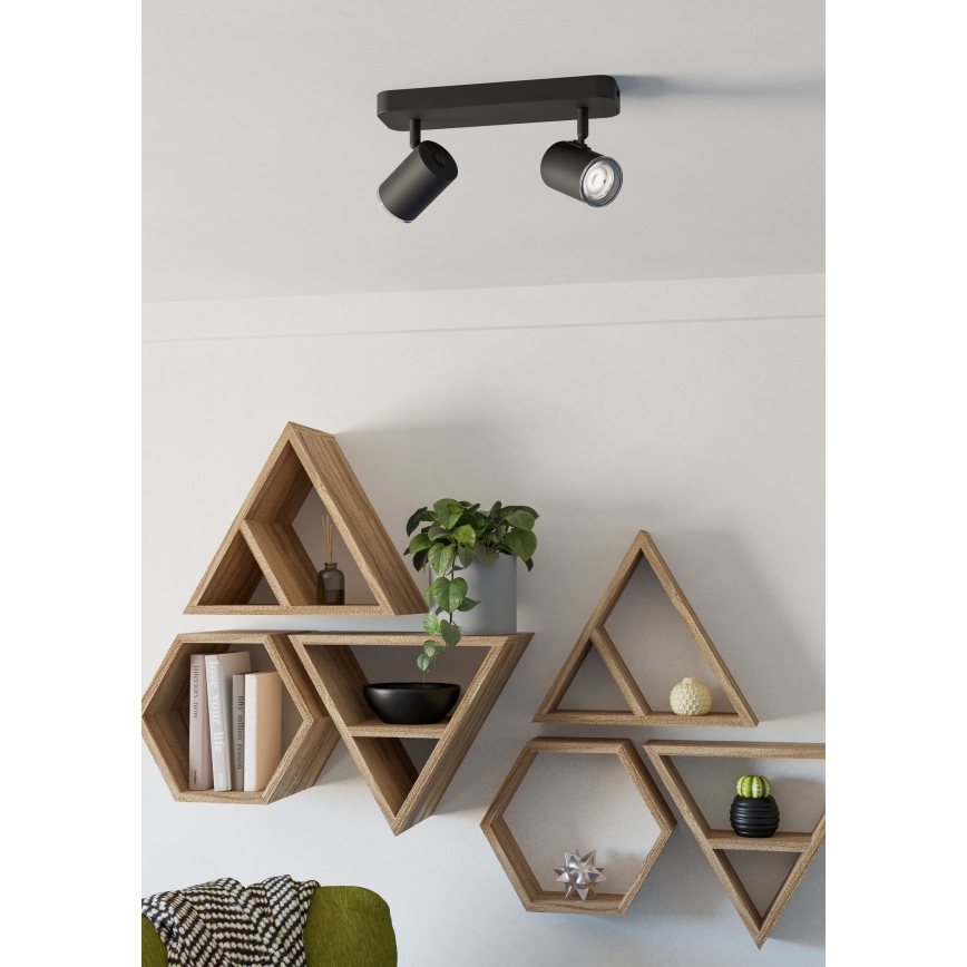 Eglo - Kylpyhuoneen kohdevalaisin 2xGU10/5W/230V IP44 musta