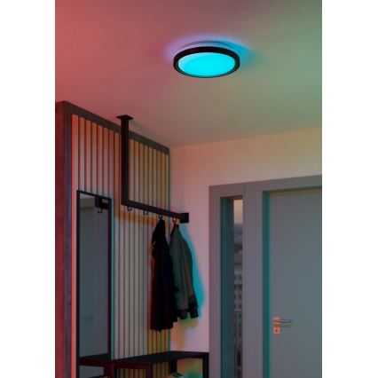 Eglo 300684 - LED RGBW himmennettävä kattovalaisin MALERAMARA-Z LED/14W/230V 2700-6500K halkaisija 35,7 cm musta/kulta + kauko-ohjain