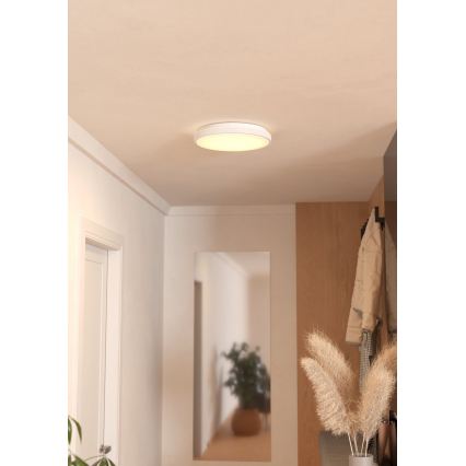 Eglo 300689 - LED RGBW himmennettävä kattovalaisin MONTARELLINO-Z LED/18,5W/230V 2700-6500K halkaisija 38,7 cm valkoinen + kaukosäädin