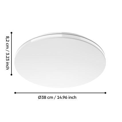 Eglo 300833 - LED RGBW himmennettävä kattovalaisin MALTIGNANO-Z LED/18,5W/230V 2700-6500K halkaisija 38 cm + kaukosäädin