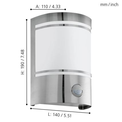 EGLO 30192 - Ulkovalo CERNO 1xE27/40W IP44