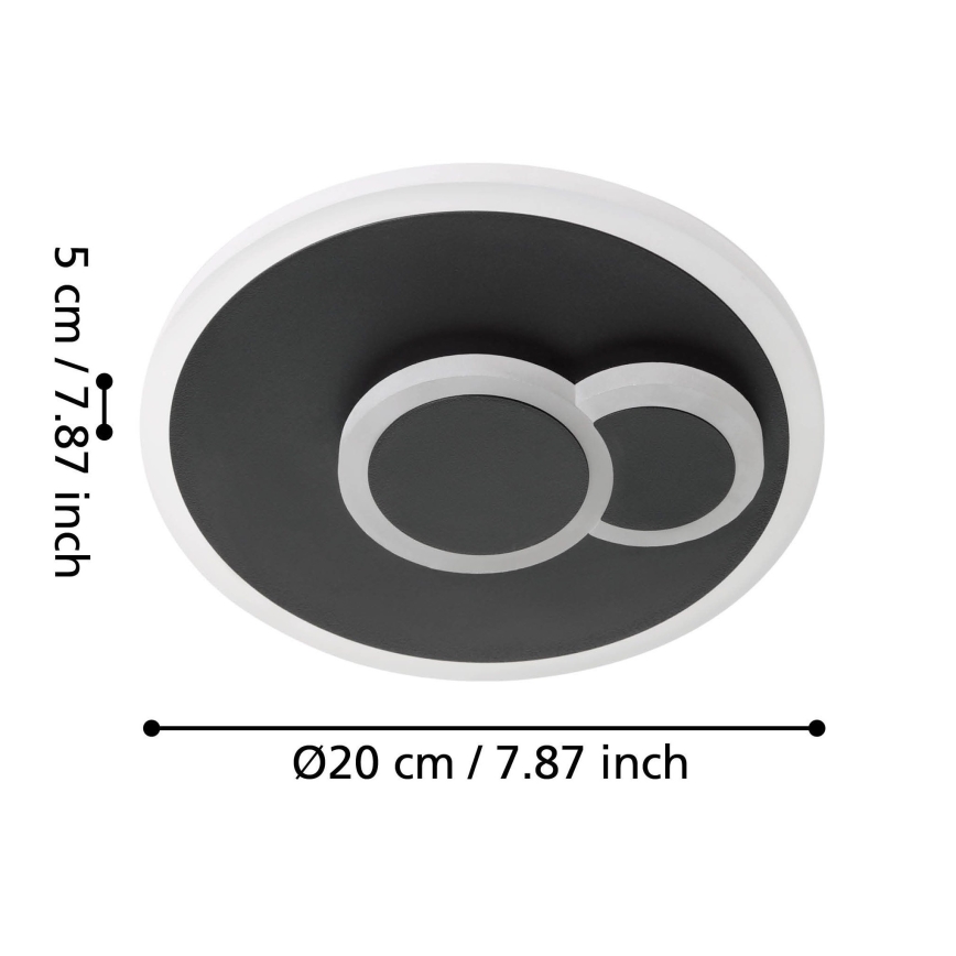 Eglo - LED-kattovalaisin LED/7,8W/230V d. 20 cm musta