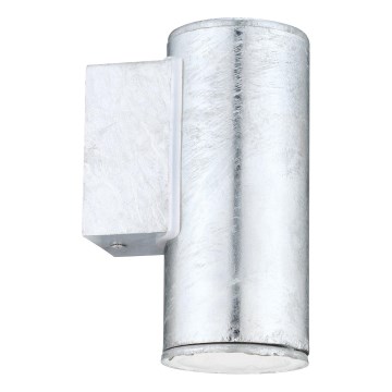 Eglo 30908 - LED ulkoseinävalaisin RIGA 1xGU10/2,8W/230V IP44 hopea