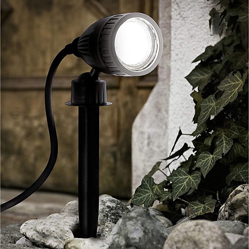 Eglo 31028 - Setti 3x LED RGBW ulkovalaisin NEMA-C 1xGU10/5W/230V 2700-6500K IP44 musta + kaukosäädin