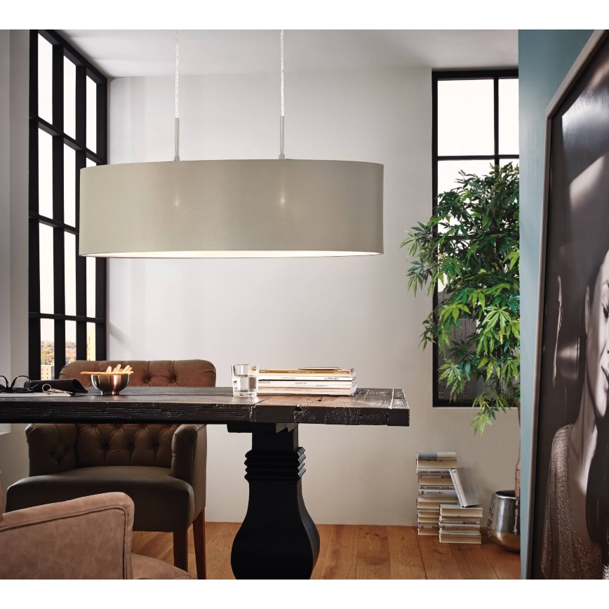 Eglo - Kattovalaisin johdolla 2xE27/60W/230V taupe