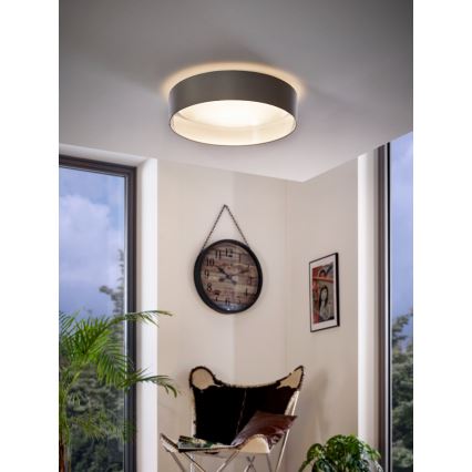 Eglo 31623 - MASERLO LED-kattovalaisin, 16 W / 230 V, 3000 K, halkaisija 40,5 cm, harmaa/hopea