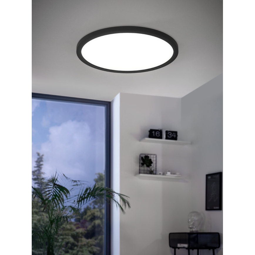 Eglo 31703 - LED RGBW himennettävä kattovalaisin ROVITO-Z LED/14,6 W/230 V 2700–6500 K halkaisija 29,5 cm musta