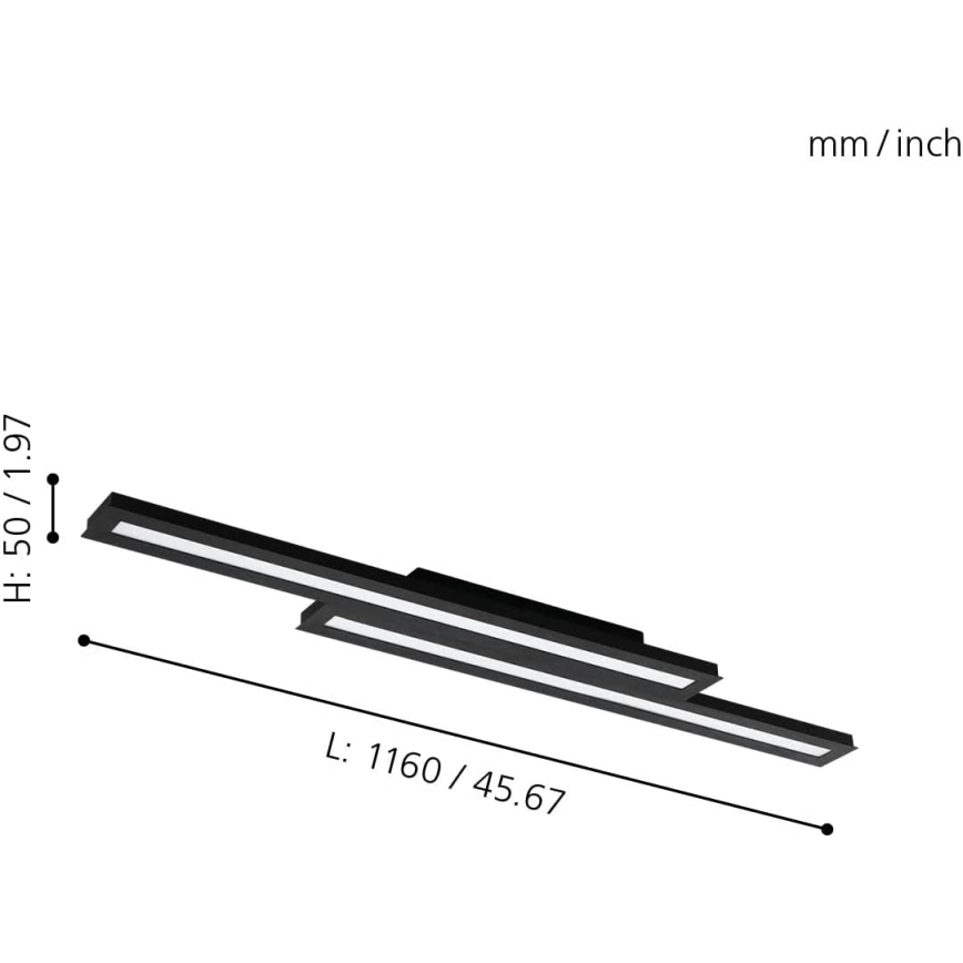 Eglo 31715 - LED RGBW himmennettävä kattovalaisin SALITERAS-Z LED/20,4W/230V 2700-6500K musta