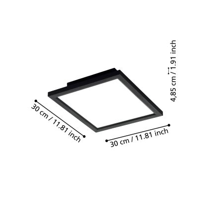 Eglo 31723 - Himmennettävä LED-kattovalaisin SALOBRENA-Z LED/15,3W/230V 2700-6500K musta