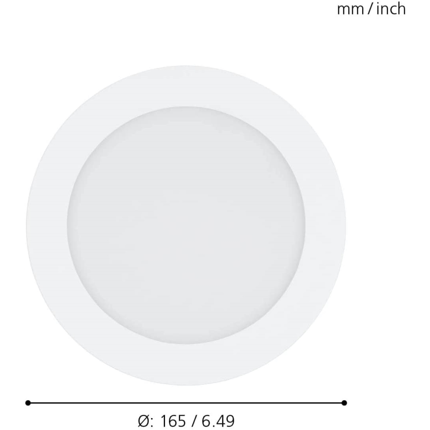 Eglo 31742 - LED himmennettävä kylpyhuoneen upotettava kattovalaisin FUEVA-Z LED/10,5W/230V 2700-6500K IP44 valkoinen halkaisija 16,5 cm