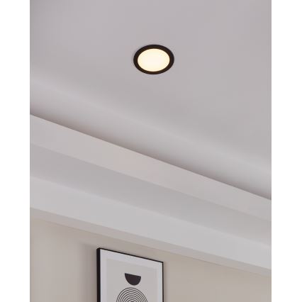 Eglo 31744 - Himmennettävä LED-upotettava kylpyhuonevalaisin FUEVA-Z LED/10,5W/230V 2700-6500K IP44 musta, halkaisija 16,5 cm