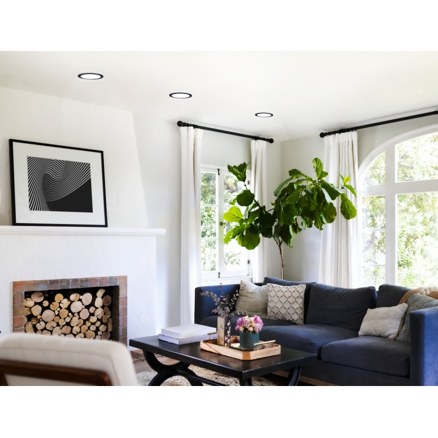 Eglo 31744 - Himmennettävä LED-upotettava kylpyhuonevalaisin FUEVA-Z LED/10,5W/230V 2700-6500K IP44 musta, halkaisija 16,5 cm