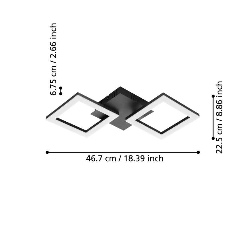 Eglo 31773 - Himmennettävä LED-kattovalaisin PARANDAY-Z LED/15,5W/230V 3000-6500K musta