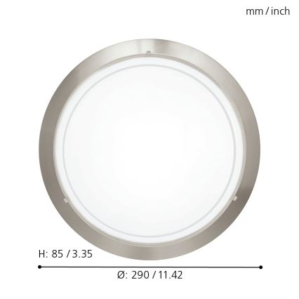 Eglo 32094 - LED-kattovalaisin PLANET LED/11W/230V 3000K mattakromi