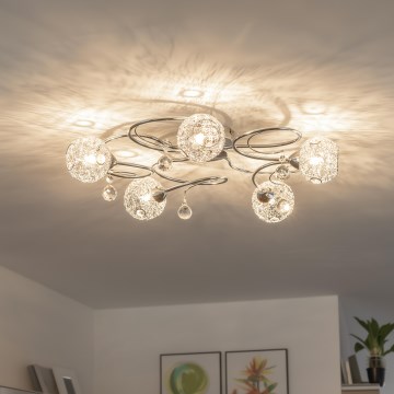 Eglo 32103 - LED pinta-asennettava kattokruunu VELAGO 5xG9/33W/230V kiiltävä kromi