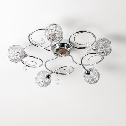 Eglo 32103 - LED pinta-asennettava kattokruunu VELAGO 5xG9/33W/230V kiiltävä kromi