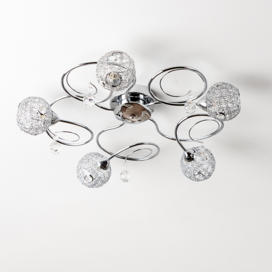 Eglo 32103 - LED pinta-asennettava kattokruunu VELAGO 5xG9/33W/230V kiiltävä kromi