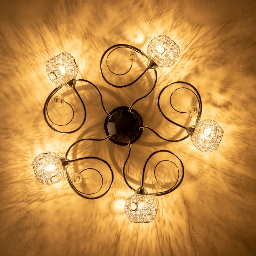 Eglo 32103 - LED pinta-asennettava kattokruunu VELAGO 5xG9/33W/230V kiiltävä kromi