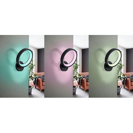 Eglo 32325 - LED RGBW Himmennettävä seinävalaisin MARGHERA-C LED/16W/230V 2700-6500K musta