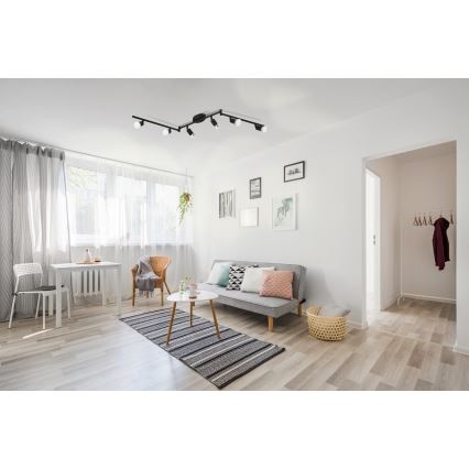 Eglo - LED-kohdevalaisin 6xGU10/2,8W/230V 3000K musta