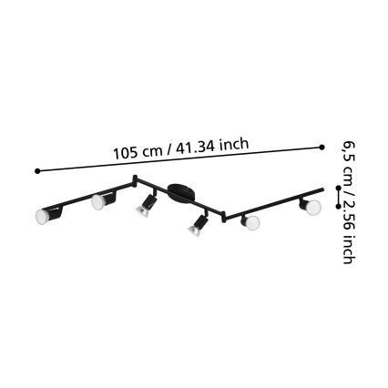 Eglo - LED-kohdevalaisin 6xGU10/2,8W/230V 3000K musta