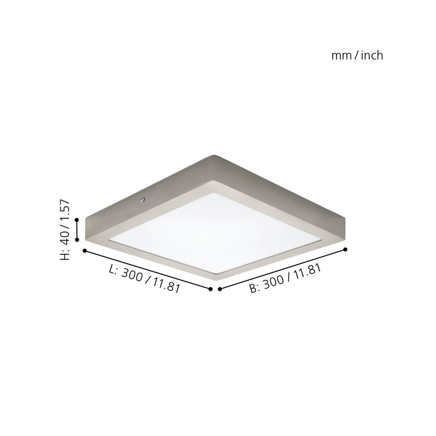 Eglo 32446 - LED-kattovalaisin FUEVA 1 LED/24W/230V 30x30 cm