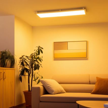 Eglo 32734 - LED RGBW himmennettävä pinta-asennettava 2-in-1 SALOBRENA-C LED/34W/230V valkoinen + kaukosäädin