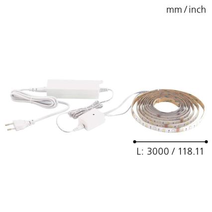 Eglo - LED RGB-nauha 3m STRIPE-C LED-RGB/11,4W/230V