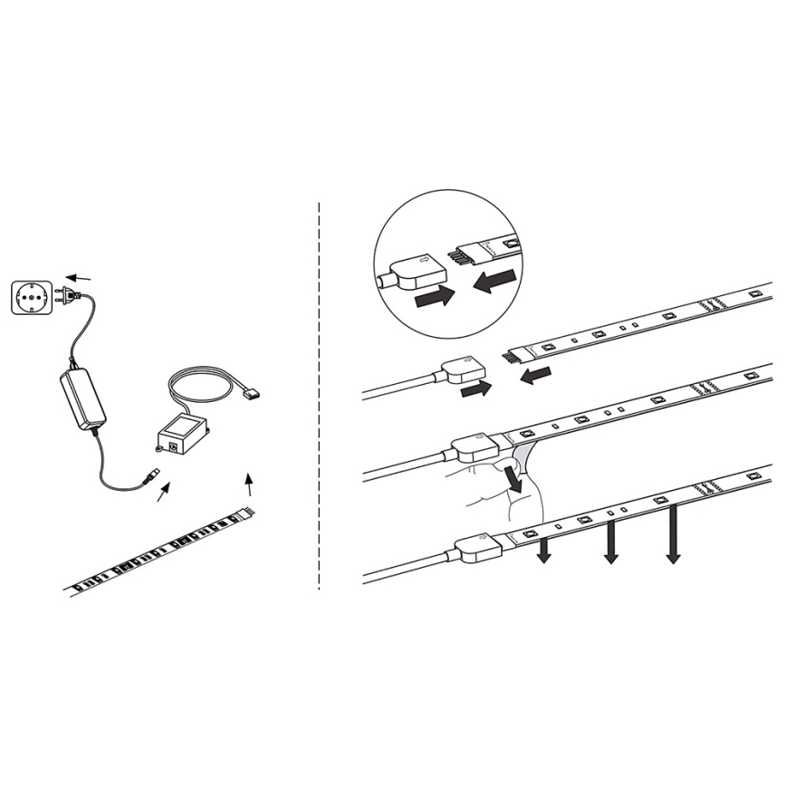 Eglo - LED RGB-nauha 3m STRIPE-C LED-RGB/11,4W/230V