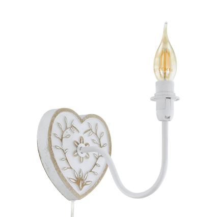 Eglo 33004 - Seinävalaisin 1xE14/40W/230V valkoinen/patina