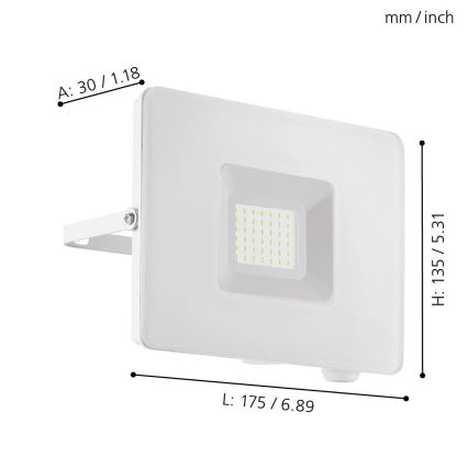 Eglo 33154 - LED-valonheitin FAEDO 3 LED/30W/230V IP65