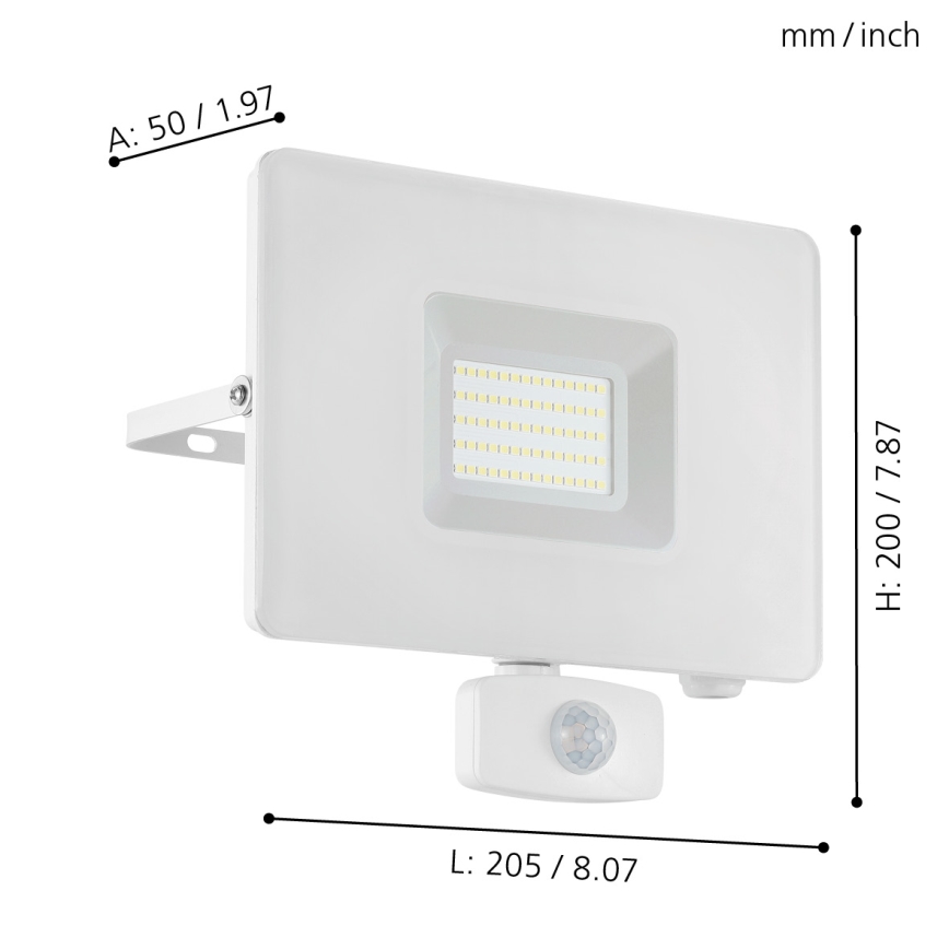 Eglo 33159 - LED-valonheitin anturilla FAEDO 3 LED/50W/230V IP44