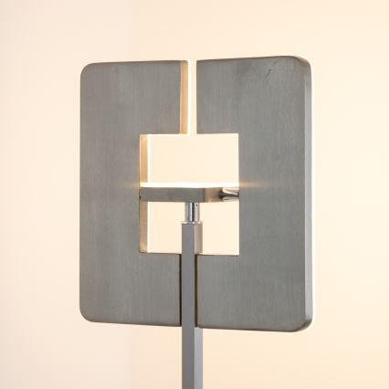 Eglo 33182 - Himmennettävä LED-lattiavalaisin SOLANO 1xLED/26W/230V +1xLED/3,2W 3000K mattakromi