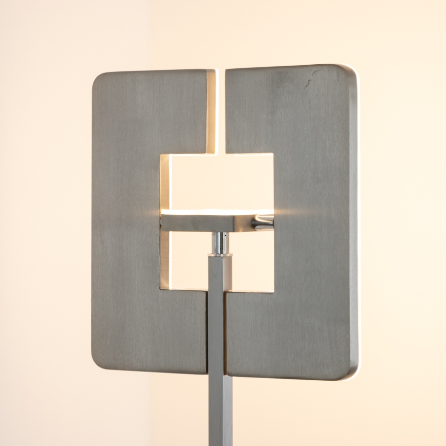 Eglo 33182 - Himmennettävä LED-lattiavalaisin SOLANO 1xLED/26W/230V +1xLED/3,2W 3000K mattakromi