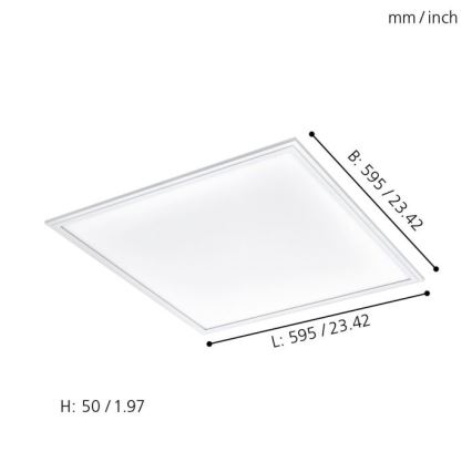 Eglo 33204 - LED RGBW Himmennysvalo SALOBRENA-C LED/34W/230V 2700-6500K + kauko-ohjaus