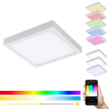 Eglo 33209 - LED RGBW himmennettävä kattovalaisin FUEVA-C LED/21W/230V 2700–6500K 30×30 cm valkoinen