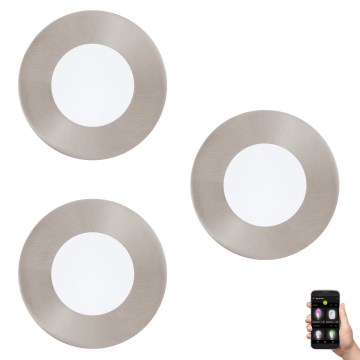Eglo 33216 - 3 kpl setti LED RGBW himmennettäviä upotettavia kattovalaisimia FUEVA-C LED/3W/230V halkaisija 8,5 cm