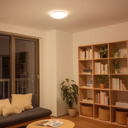 Eglo 33219 - GIRON-C RGBW-LED himmennettävä kattovalaisin LED/17W/230V, halkaisija 30 cm, valkoinen