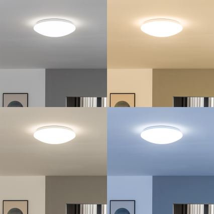 Eglo 33219 - GIRON-C RGBW-LED himmennettävä kattovalaisin LED/17W/230V, halkaisija 30 cm, valkoinen