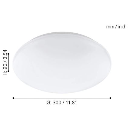 Eglo 33219 - GIRON-C RGBW-LED himmennettävä kattovalaisin LED/17W/230V, halkaisija 30 cm, valkoinen