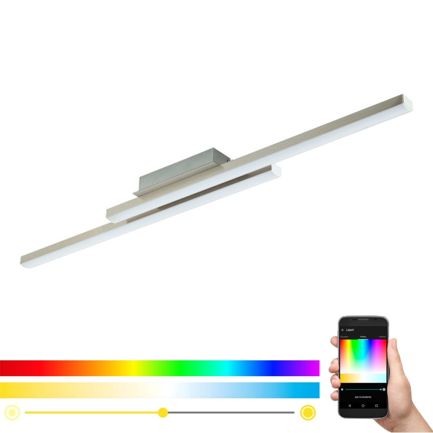 Eglo 33229 - LED RGBW himmennettävä pinta-asennettava kattokruunu FRAIOLI-C LED/34W/230V 2700-6500K mattakromi