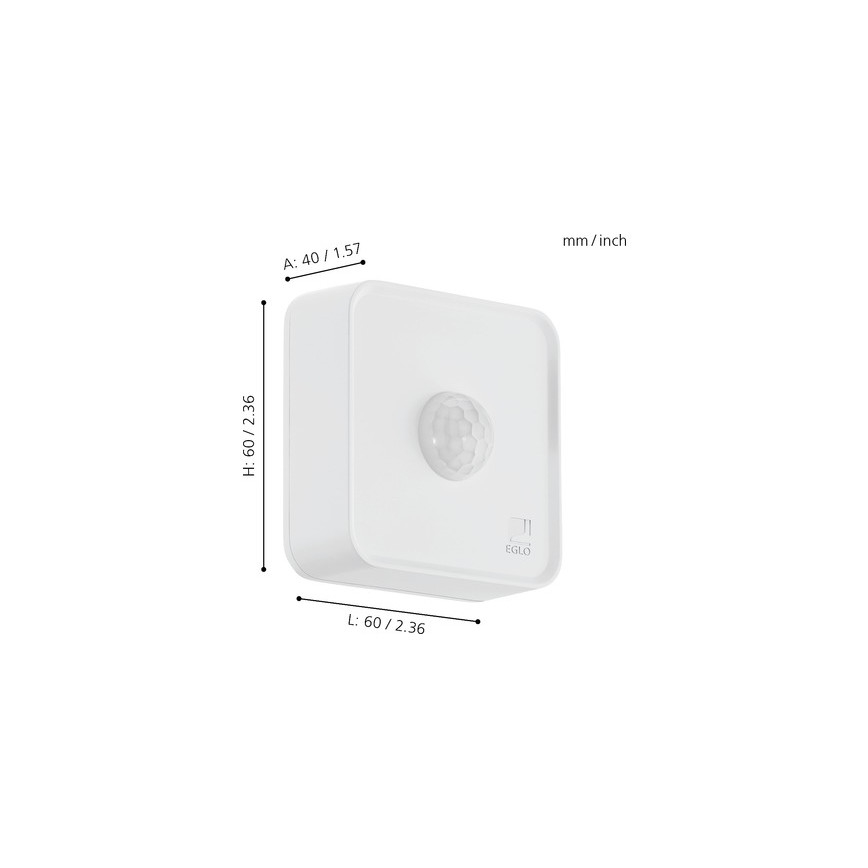 Eglo 33236 - Ulkoliiketunnistin ja hämäräkytkin CONNECT SENSOR 3xAA 12 m valkoinen IP44