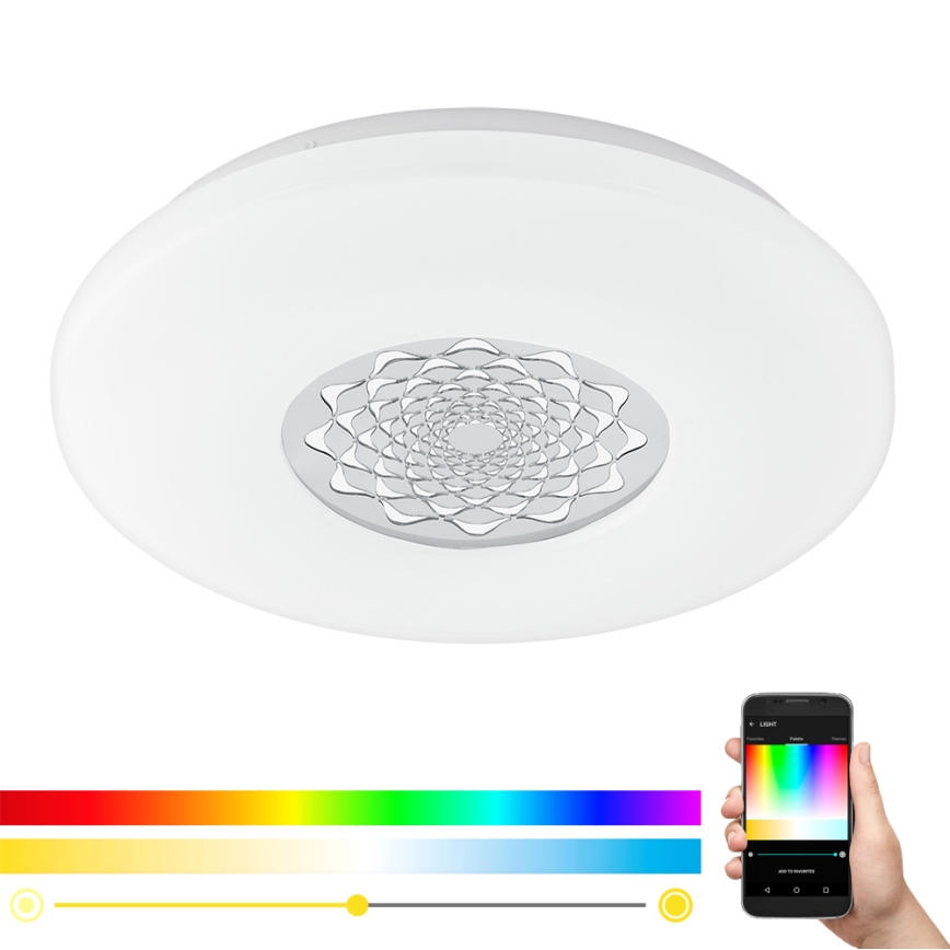 Eglo 33248 - CAPASSO-C LED RGBW himmennettävä kattovalaisin, LED 17 W/230 V, 2700–6500 K, Ø 34 cm