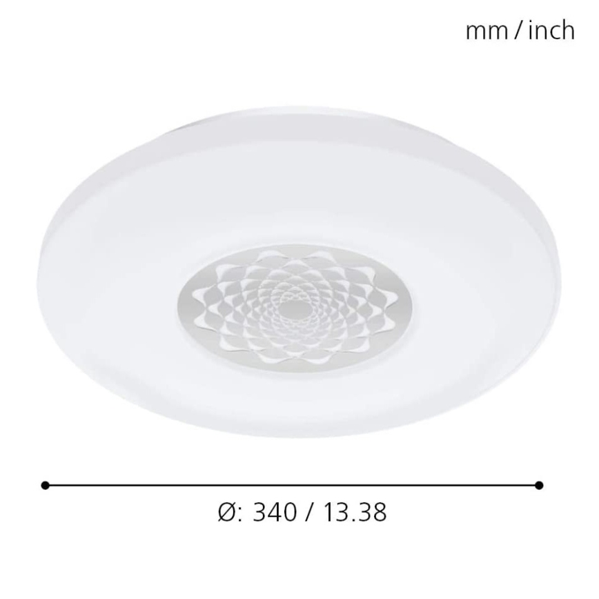 Eglo 33248 - CAPASSO-C LED RGBW himmennettävä kattovalaisin, LED 17 W/230 V, 2700–6500 K, Ø 34 cm