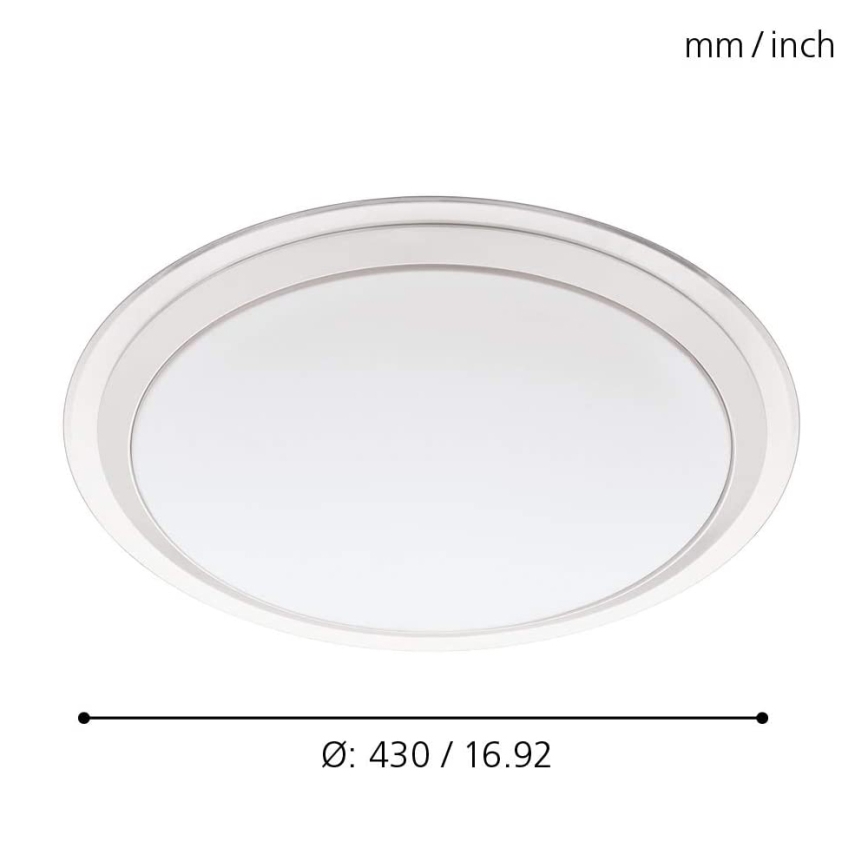 Eglo 33255 - LED RGBW himmennettävä kattovalaisin COMPETA-C LED/17W/230V 2700–6500 K Ø 43 cm