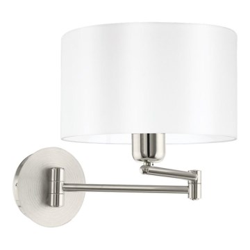 Eglo 33269 - Seinävalaisin PASTERI 1xE27/60W/230V mattakromi/valkoinen