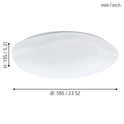 Eglo 33272 - LED RGBW Himmennettävä kattovalo TOTARI-C LED/34W/230V 2700-6500K valkoinen + kauko-ohjaus