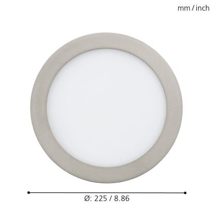 Eglo 33317 - LED RGBW himmennettävä upotettava kattovalaisin FUEVA-C LED/15,6W/230V 2700-6500K halkaisija 22,5 cm