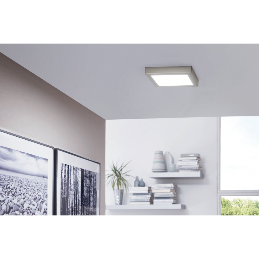 Eglo 33319 - LED RGBW himmennettävä kattovalaisin FUEVA-C LED/15,6W/230V 2700-6500K 22,5x22,5 cm mattakromi
