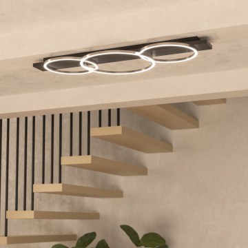 Eglo 33488 - LED-kattovalaisin BOYAL 2xLED/12W/230V + LED/12W musta